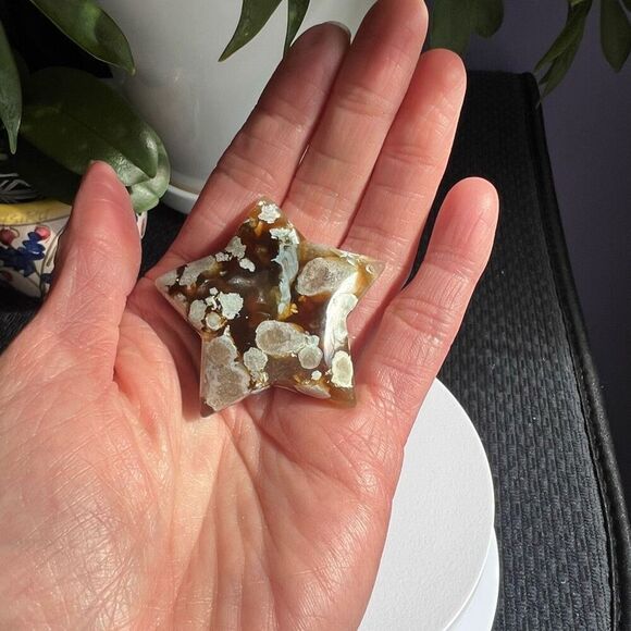 Flower Agate Star‎ Carving (1) - Picture 2 of 8
